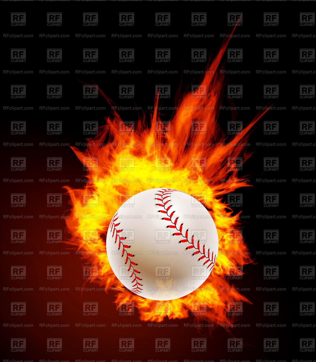 1050x1200 Baseball Ball On Fire Vector Image Of Sport And Leisure