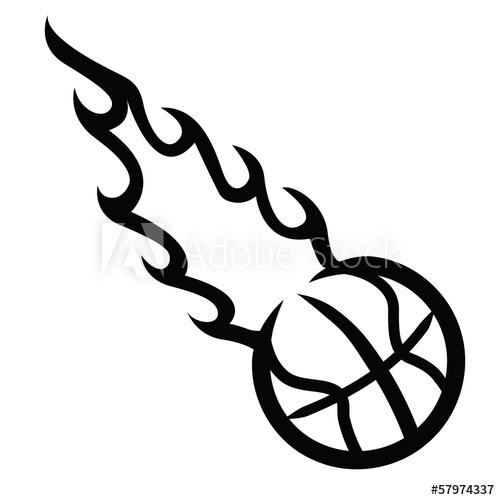 Flaming Basketball! Vector Clip Art 500x500 Flaming Basketball! Vector Clip Art