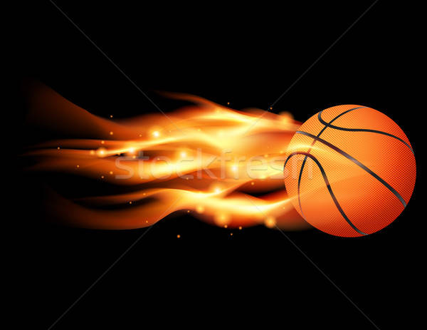 Flaming Basketball Vector Illustration Jason Enterline 600x463 Flaming Basketball Vector Illustration Jason Enterline
