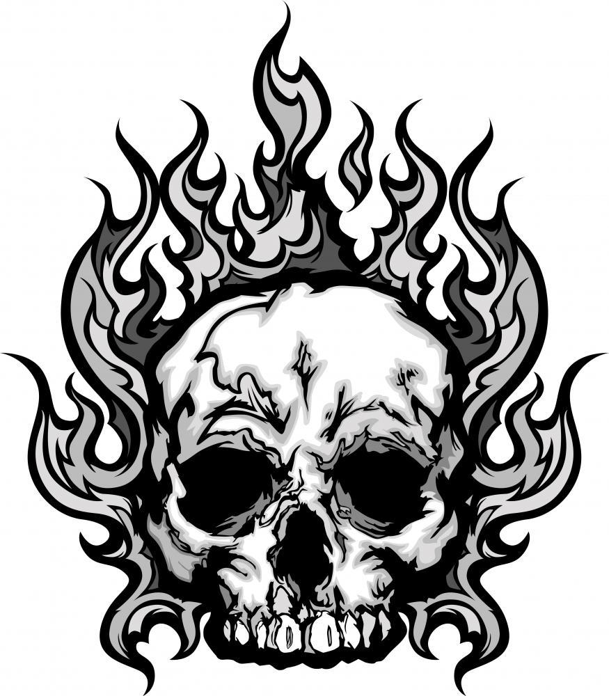 Flaming Skull Vector at Vectorified.com | Collection of Flaming Skull ...