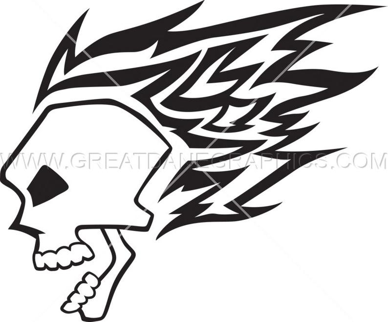 794x658 Flaming Skull Skull Vector Graphic Flaming Skull Etsy