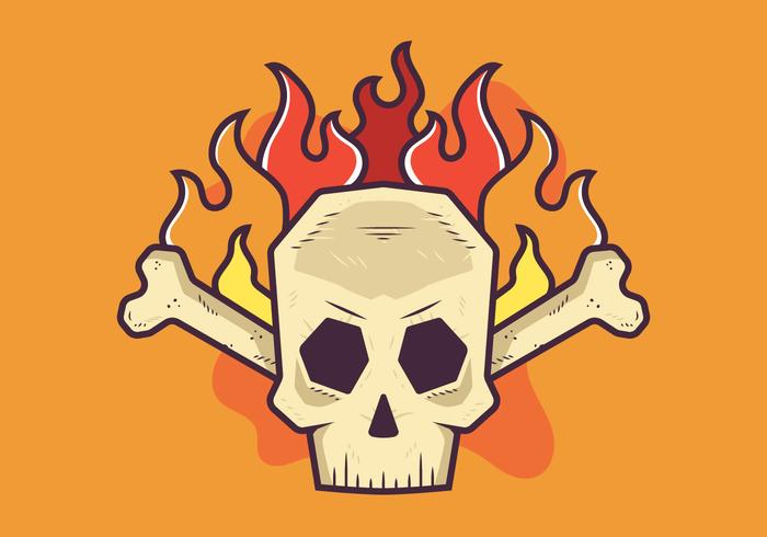 700x490 Flaming Skull Vector
