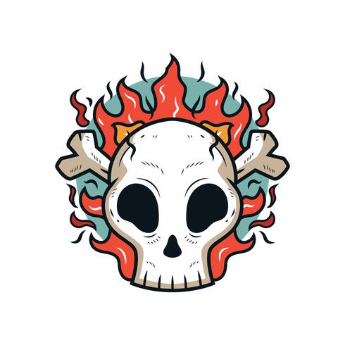 490x490 Flaming Skull Vector