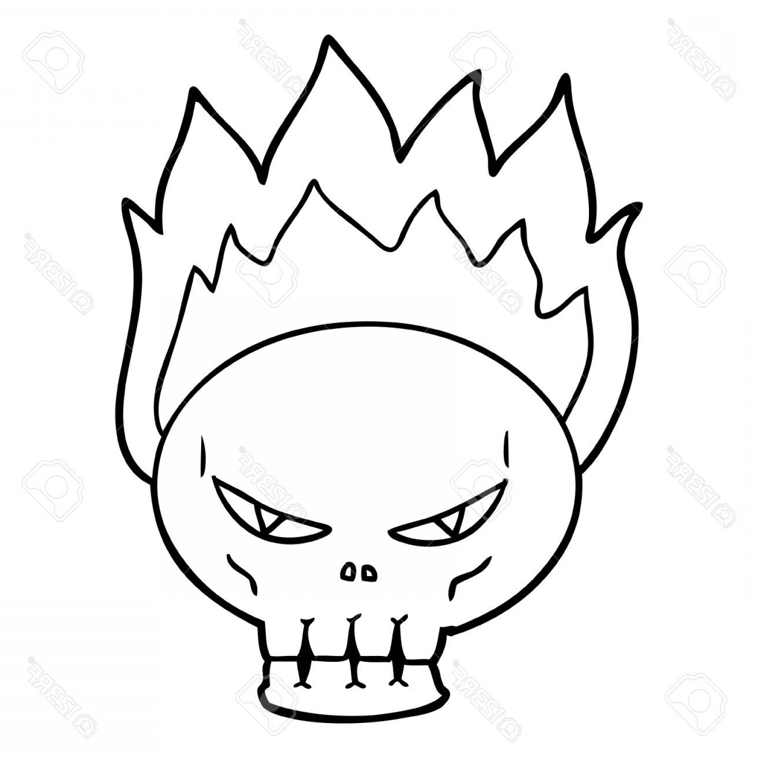 1560x1560 Flaming Skull Vector Hoodamathrun