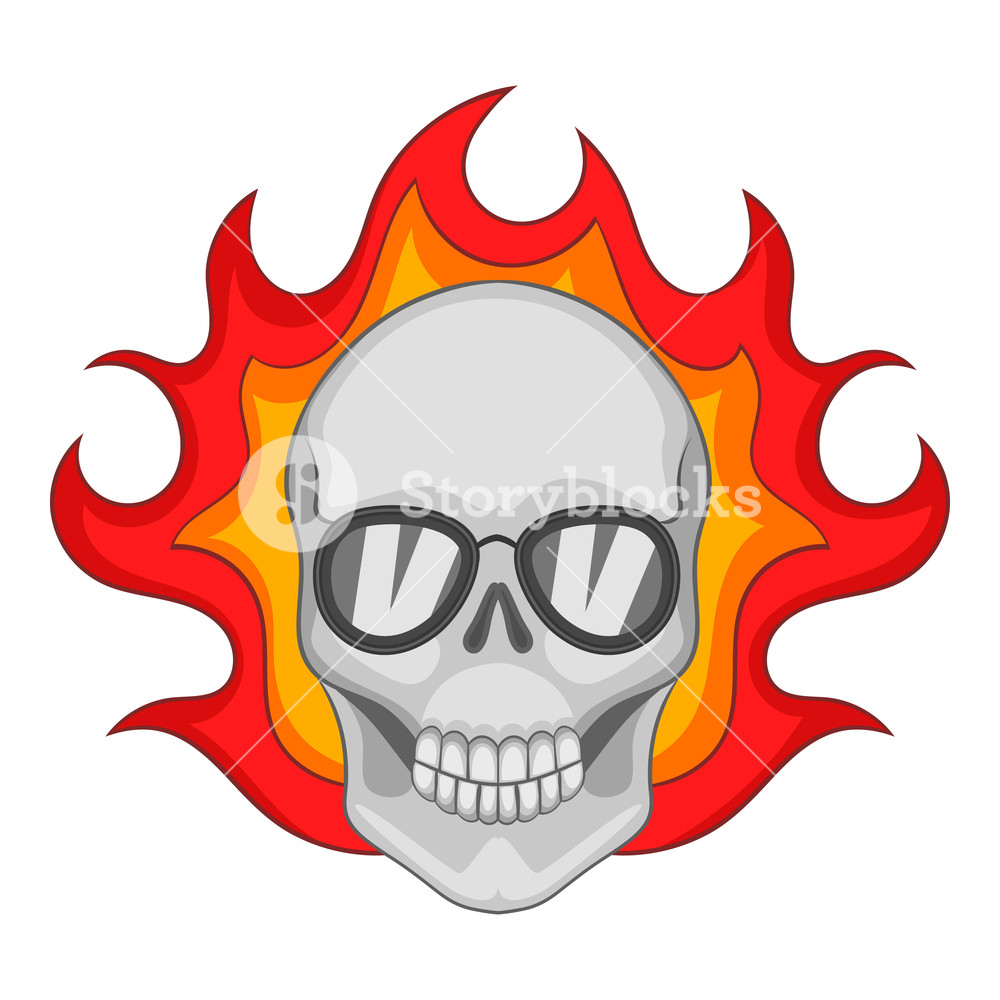 1000x1000 Flaming Skull Icon Cartoon Illustration Of Flaming Skull Vector