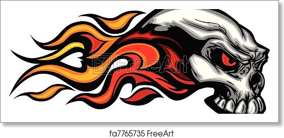 561x273 Free Art Print Of Flaming Skull Graphic Vector Image Skull