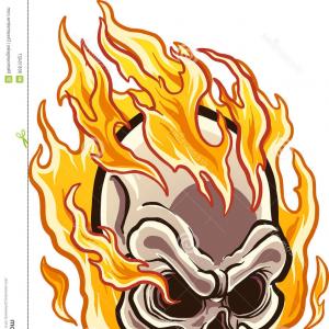 300x300 Photostock Vector Skull Fire Head Skeleton Flame Flaming Skull