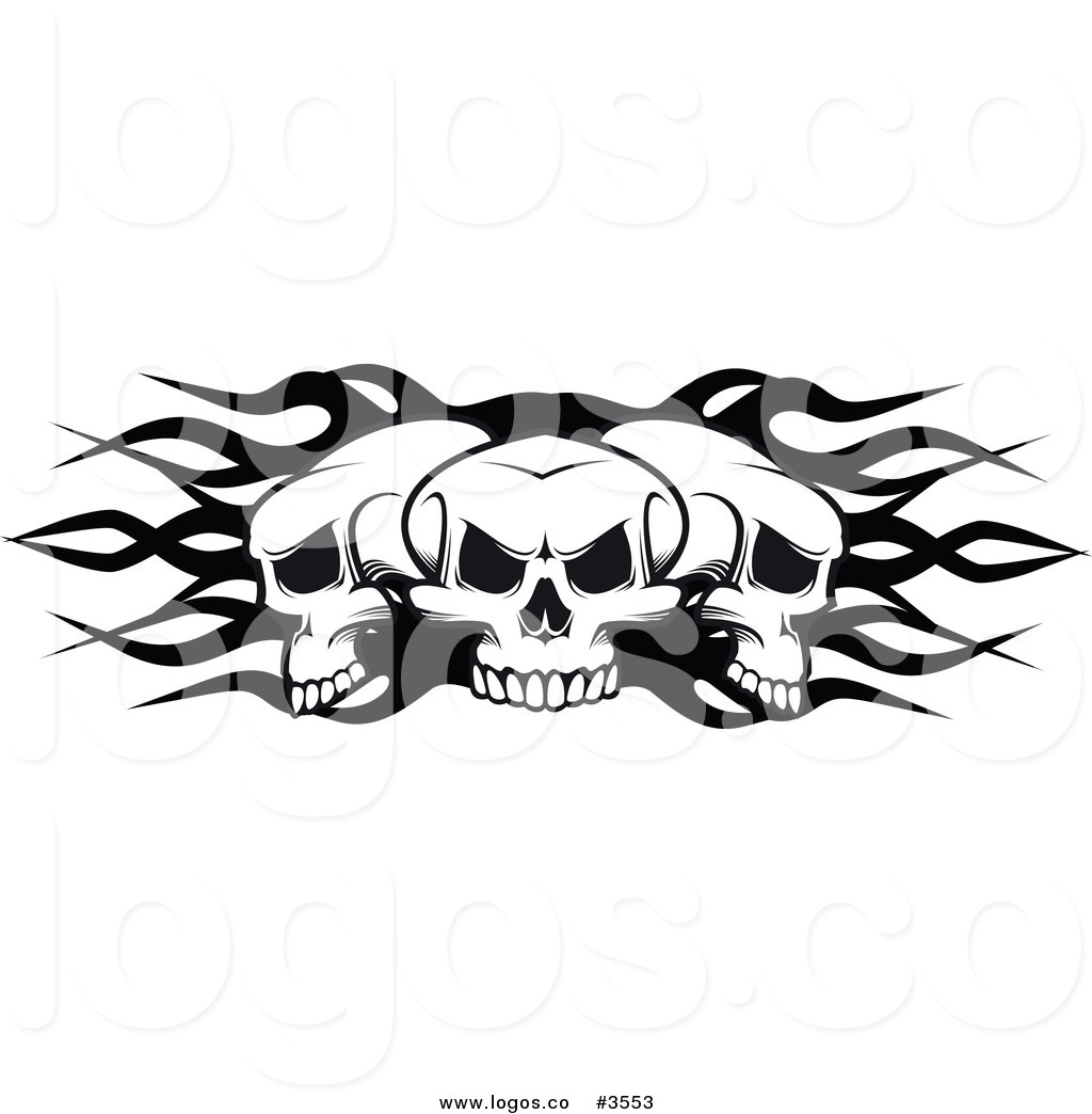 1024x1044 Royalty Free Flaming Skulls Logo