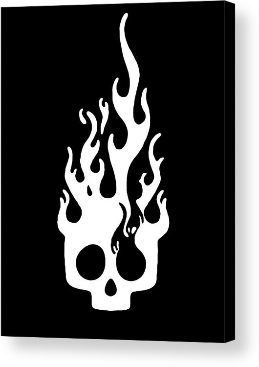 530x750 Skull Fire Head Skeleton Flame Flaming Skull Sign Vector