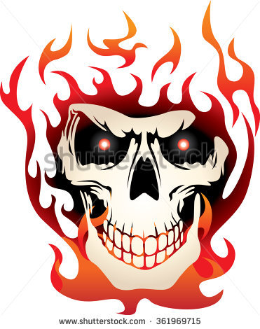 Flaming Skull Vector at Vectorified.com | Collection of Flaming Skull ...