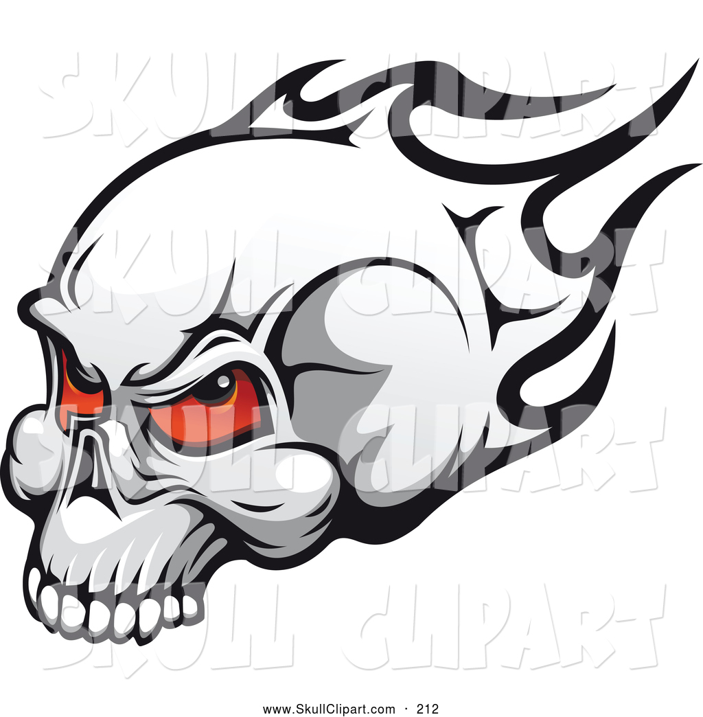 1024x1044 Vector Clip Art Of A Flaming Skull With Red Eyes Flying Left