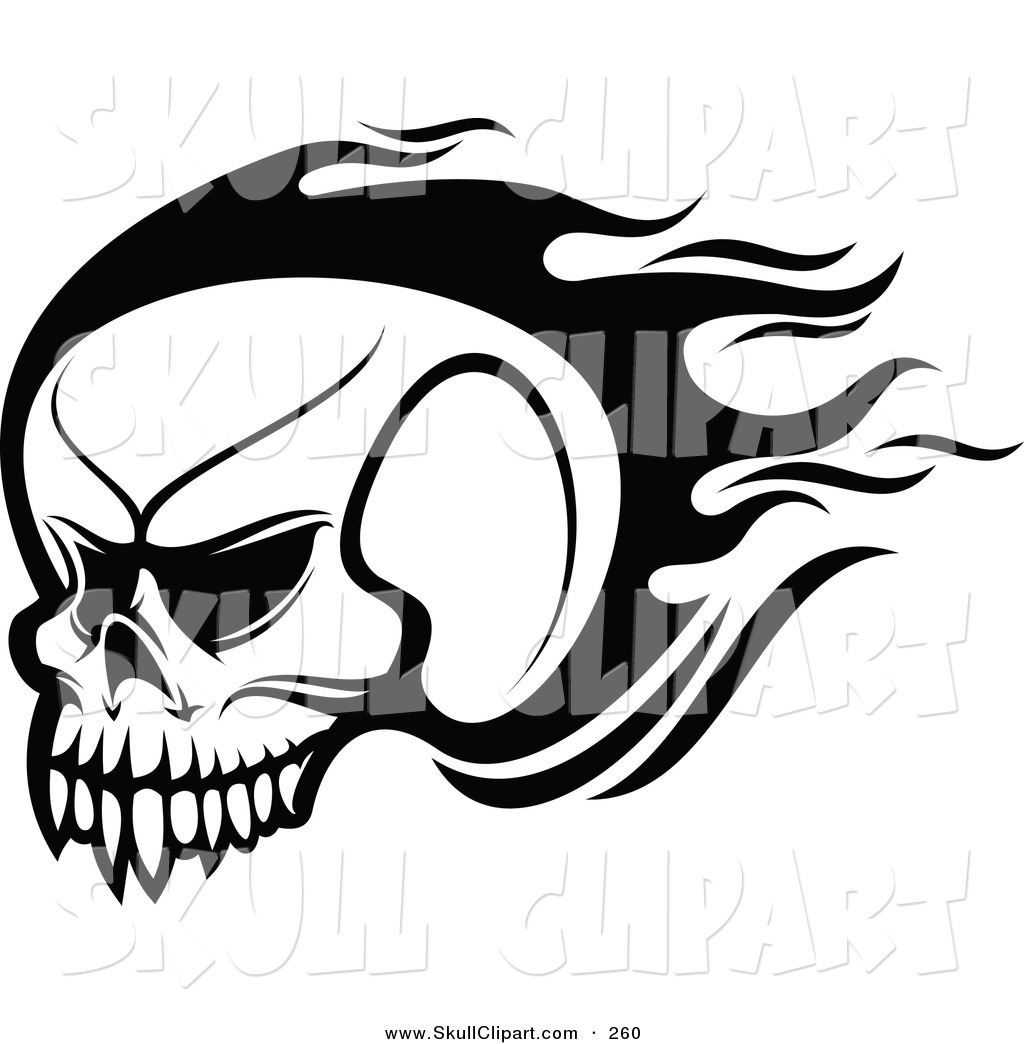 1024x1044 Vector Clip Art Of A Black And White Flying Flaming Skull Logo