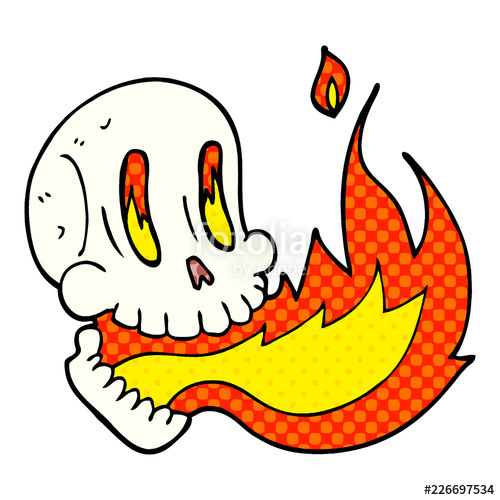500x500 Cartoon Doodle Flaming Skull Stock Image And Royalty Free Vector