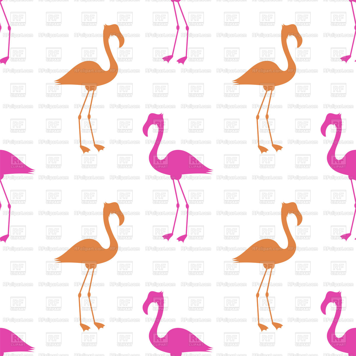 1200x1200 Pink Flamingo Seamless Pattern On White Background Vector Image