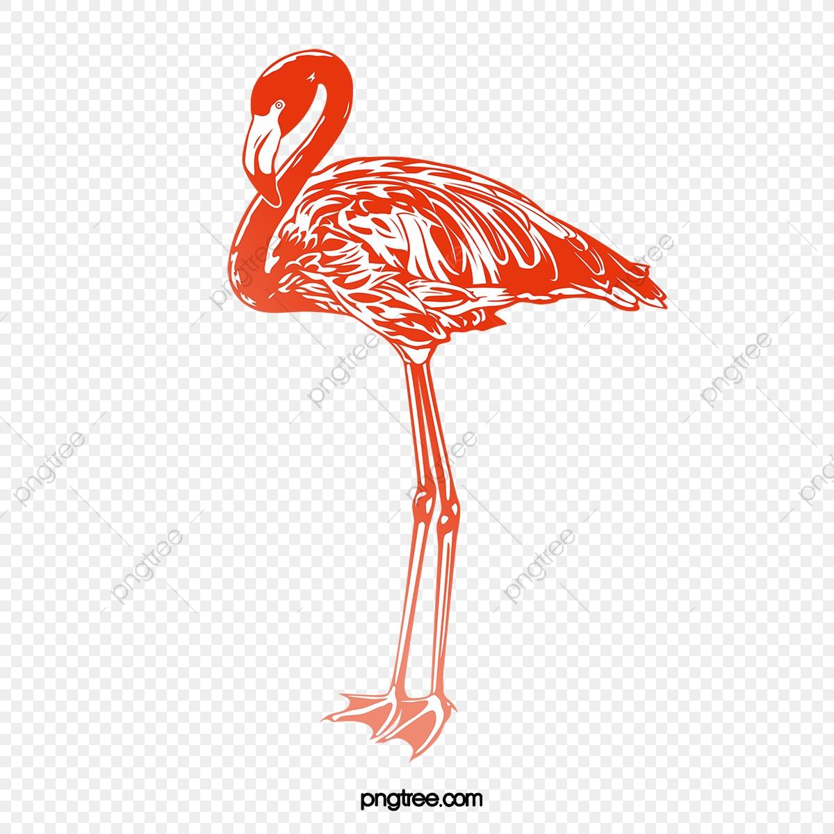 1200x1200 Flamingo Silhouette Standing In Gradient, Realism, Silhouette