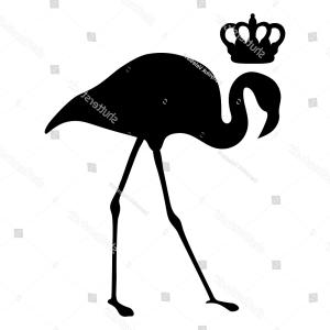 300x300 Black Flamingo Silhouette Crown Modern Vector Catchsplace