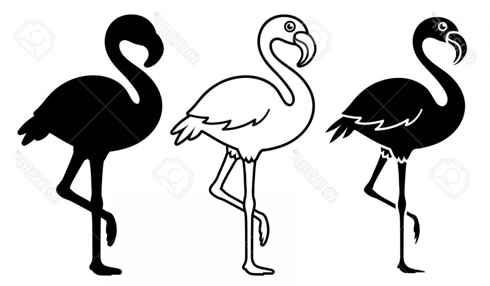 Flamingo Silhouette Vector at Vectorified.com | Collection of Flamingo ...