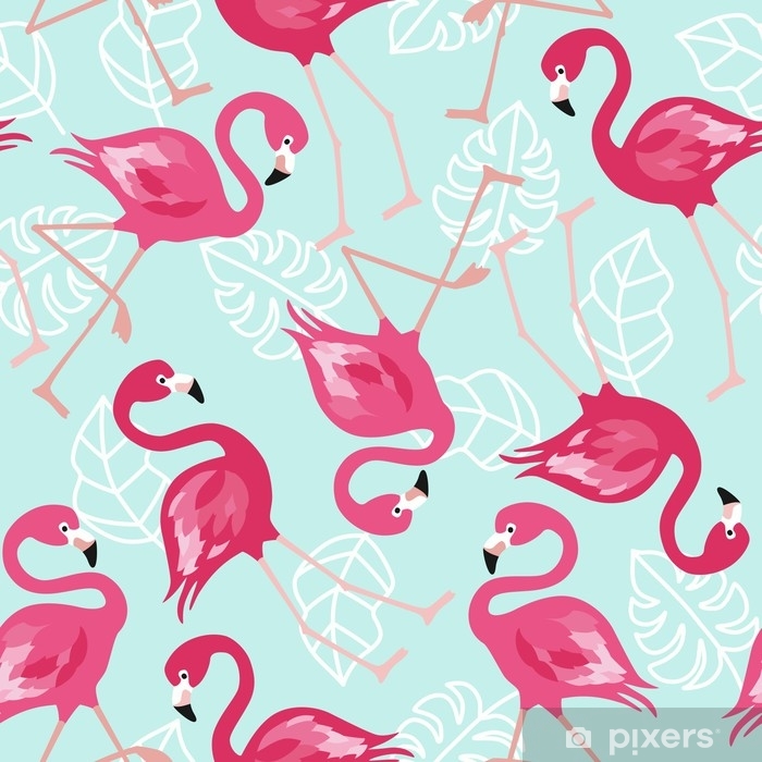 700x700 Flamingo Seamless Pattern On Mint Green Background Pink Flamingo