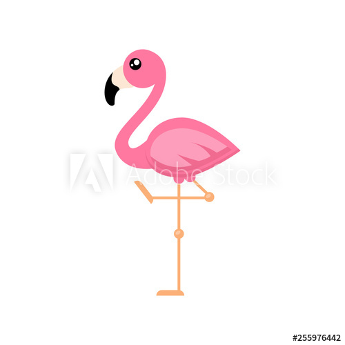 500x500 Cartoon Flamingo Vector