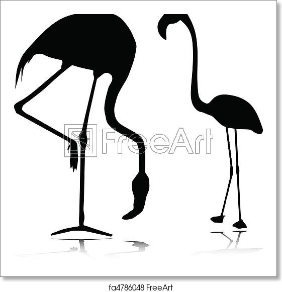 561x581 Free Art Print Of Flamingo Vector Silhouettes Freeart