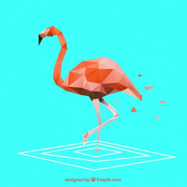 626x626 Geometric Art Flamingo Vector, Flamingo