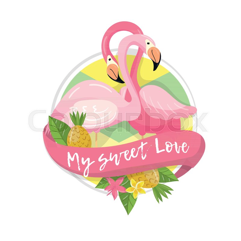 800x800 My Sweet Love Tropical Summer Label, Stock Vector Colourbox