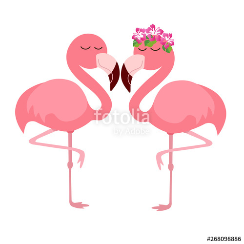 500x500 Pink Cute Pink Flamingos Vector Illustration Stock Image