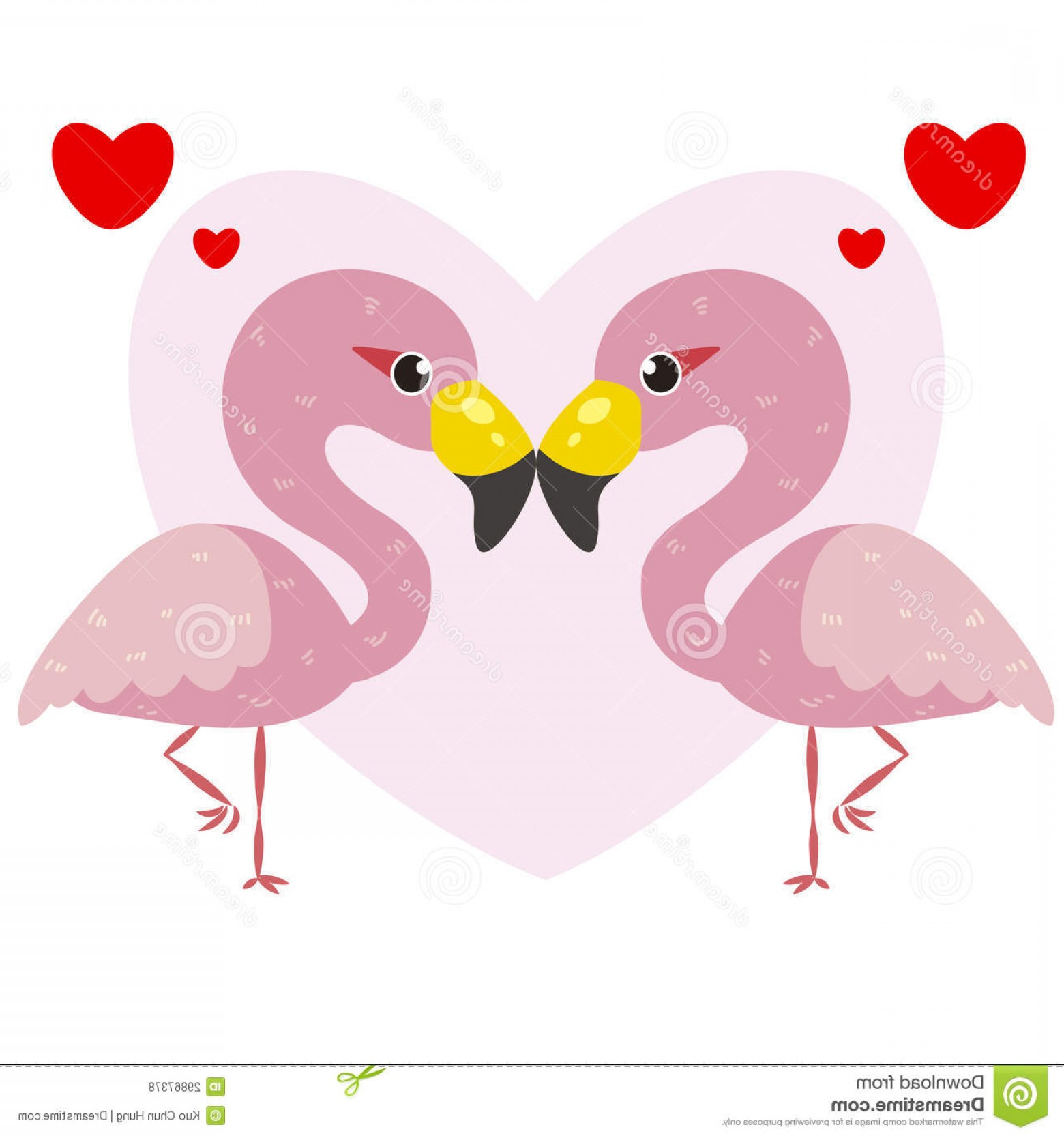 1560x1668 Royalty Free Stock Photos One Pair Cute Flamingos Vector Image