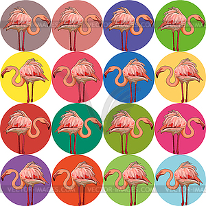 300x300 Seamless Background With Flamingos