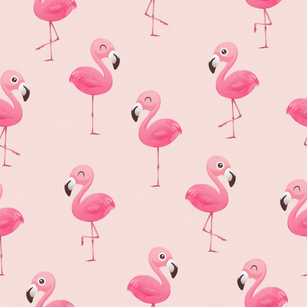 626x626 Beautiful Seamless Vector Tropical Pattern With Pink Flamingos