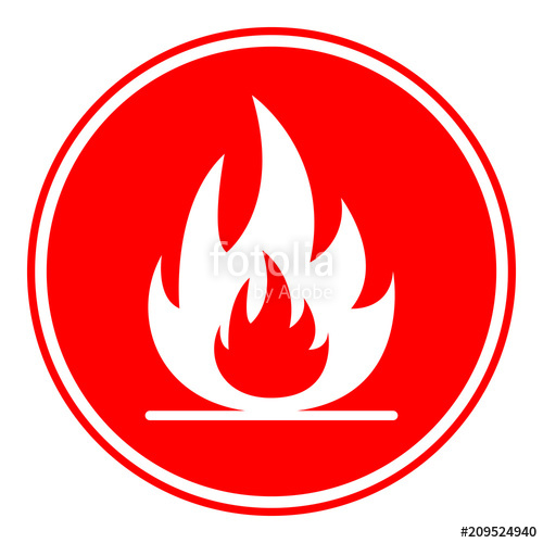 500x500 Highly Flammable Sign Round Vector Stock Image And Royalty