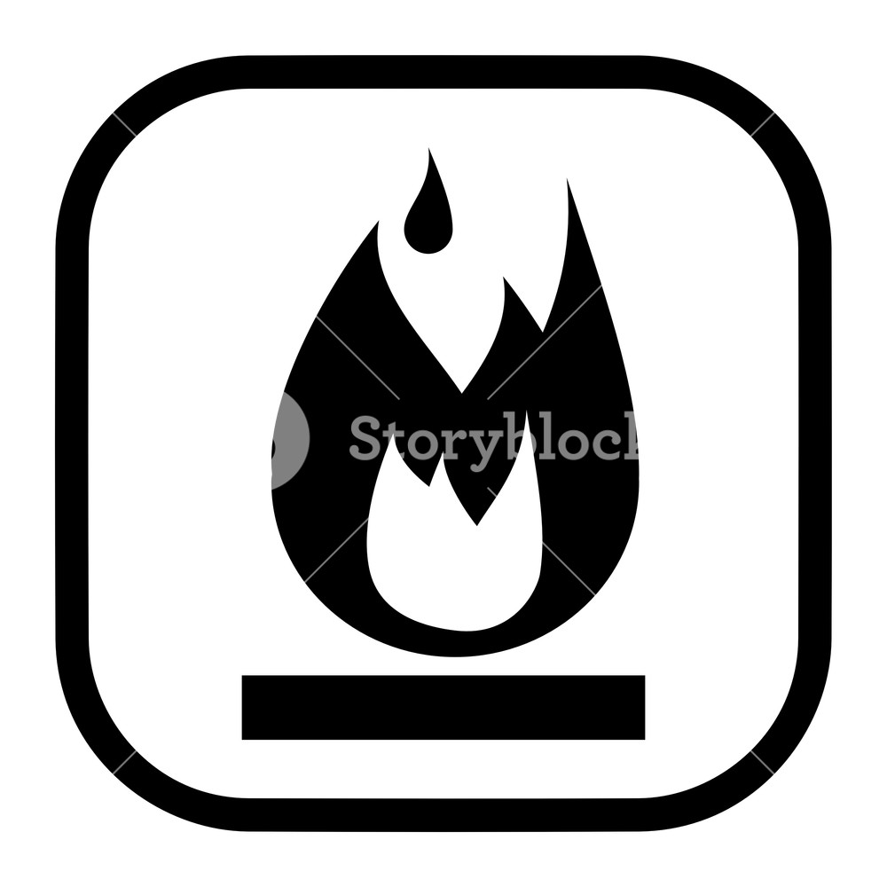 1000x1000 Highly Flammable Symbol Icon In Vector Royalty Free Stock Image