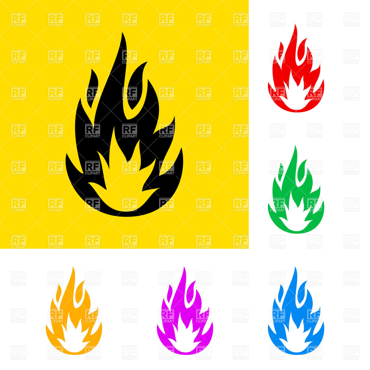 1200x1200 Warning Sign Of Highly Flammable With Color Variations Vector