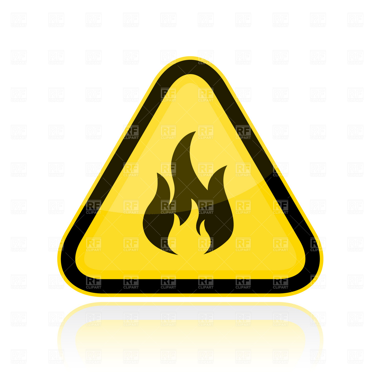 1200x1200 Yellow Triangular Flammable Warning Sign Vector Image Of Signs