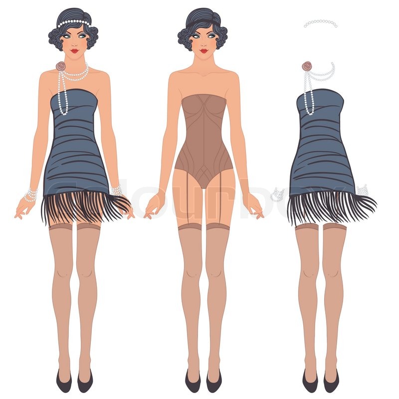 800x800 Flapper Girl Retro Party Design Stock Vector Colourbox