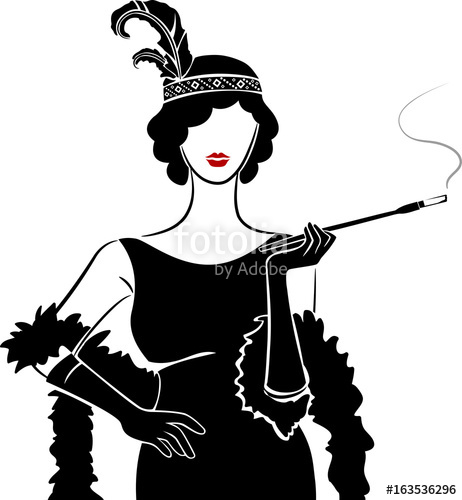 462x500 Girl Stencil Flapper Illustration Stock Image And Royalty Free