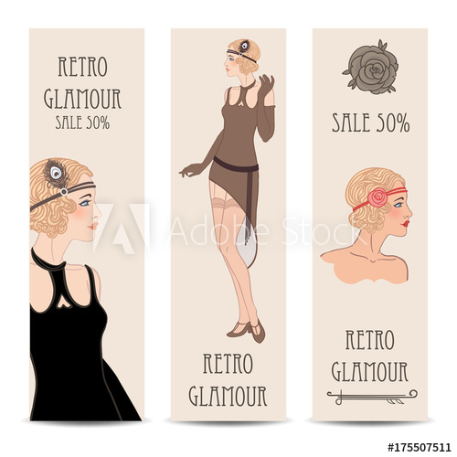 500x500 Retro Fashion Costume Party Or Mafia Game Discount Banner