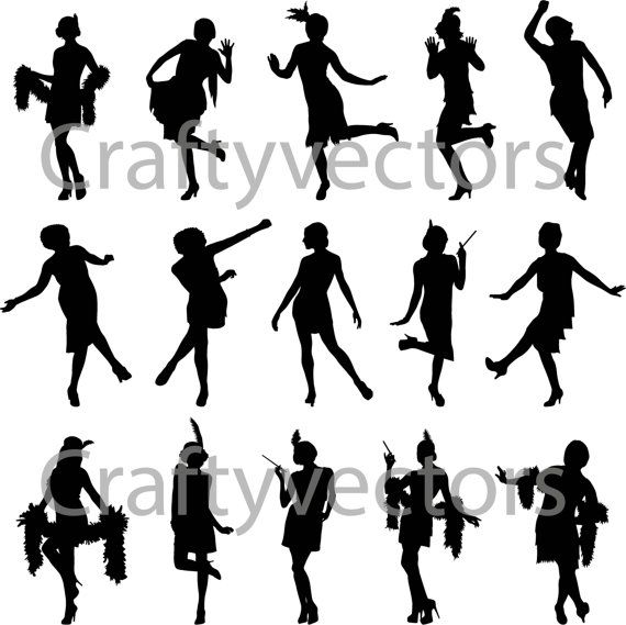 570x569 Flapper Girls Silhouette Vector Bugsy Malone Jr