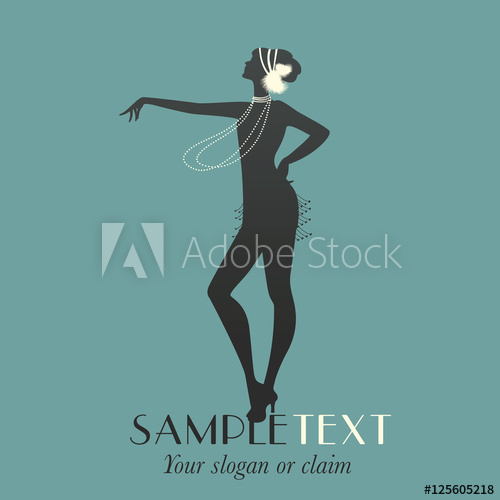 500x500 Flapper Girl Silhouette Dancing Charleston