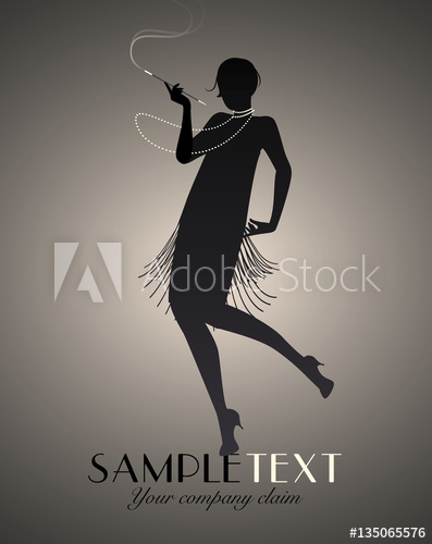 397x500 Silhouette Of Flapper Girl Dancing Charleston
