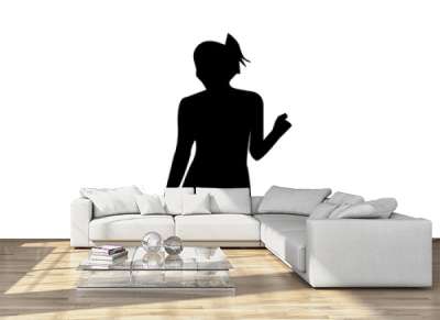 400x291 Black Flapper Silhouette On White Background Wall Mural Quote