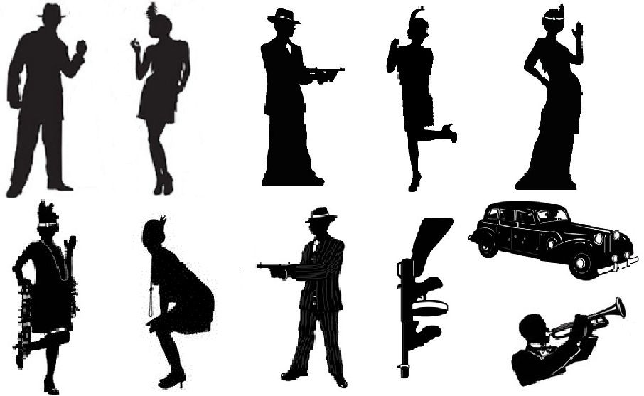 906x557 Collection Of Flapper Silhouette' Download More Than