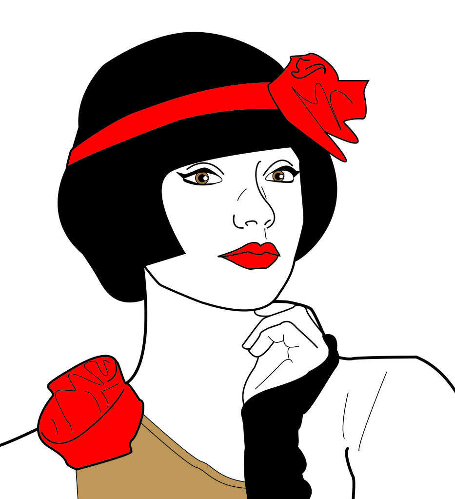933x1023 Flapper Vector Drawing Inspired