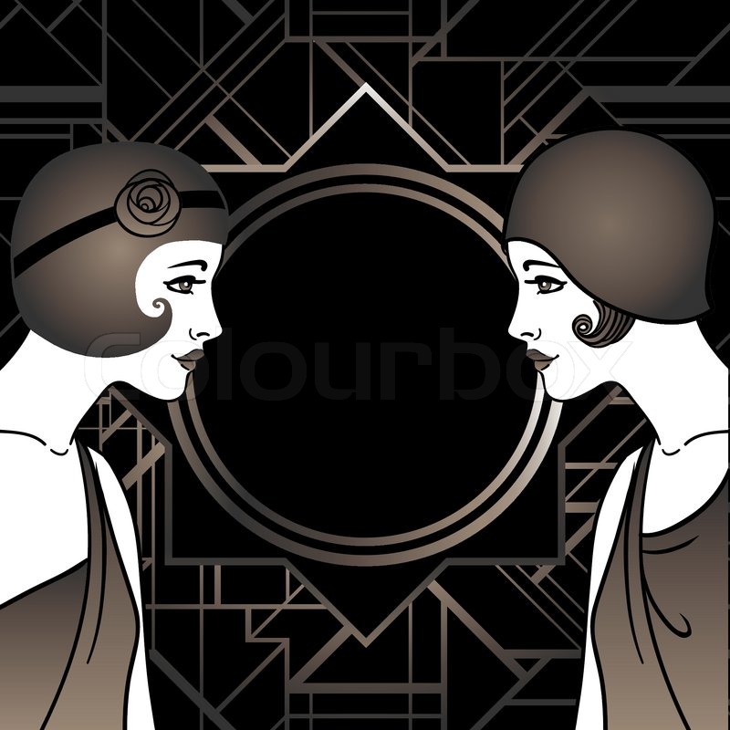 800x800 Flapper Girl Retro Party Invitation Stock Vector Colourbox