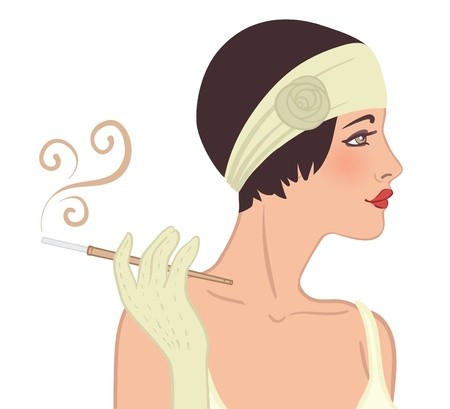 450x409 Flapper Girls Set Young Beautiful Woman Of Vintage Style