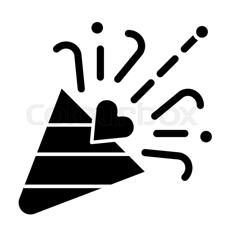 800x800 Flapper Solid Icon Confetti Popper Stock Vector Colourbox