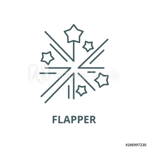 500x500 Flapper Vector Line Icon, Outline Concept, Linear Sign