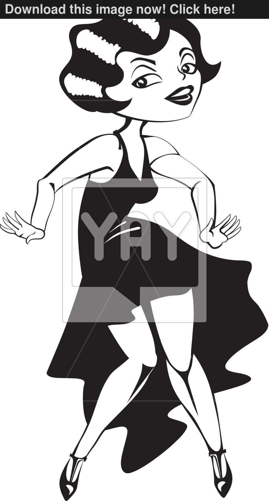 860x1600 Laughing Cute Cartoon Flapper Girl In Art Deco Dress Vector