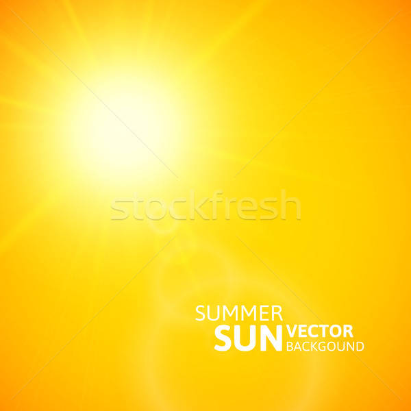 600x600 Summer Background, Summer Sun With Lens Flare Vector Illustration