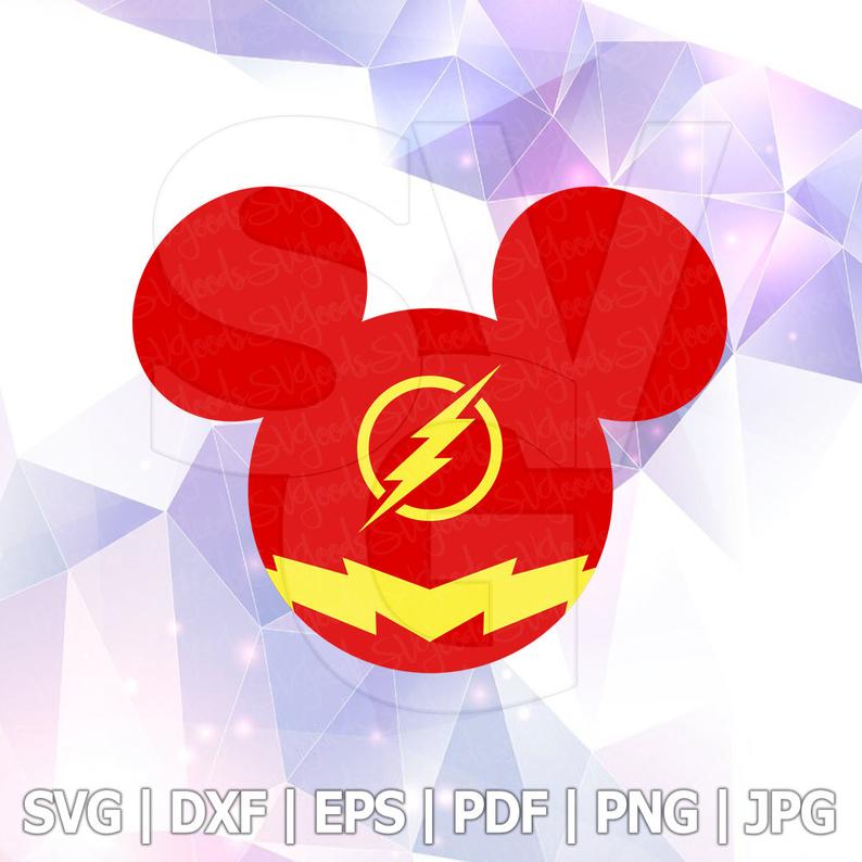 794x794 Flash Superhero Mickey Mouse Dxf Layered Vector Etsy